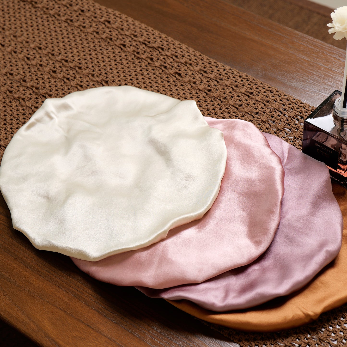 Pure Mulberry Silk Hair Bonnet Oatmeal | Single Layer with Adjustable Elastic | 100% Silk 22 Momme | Sleeping Bonnet Gift