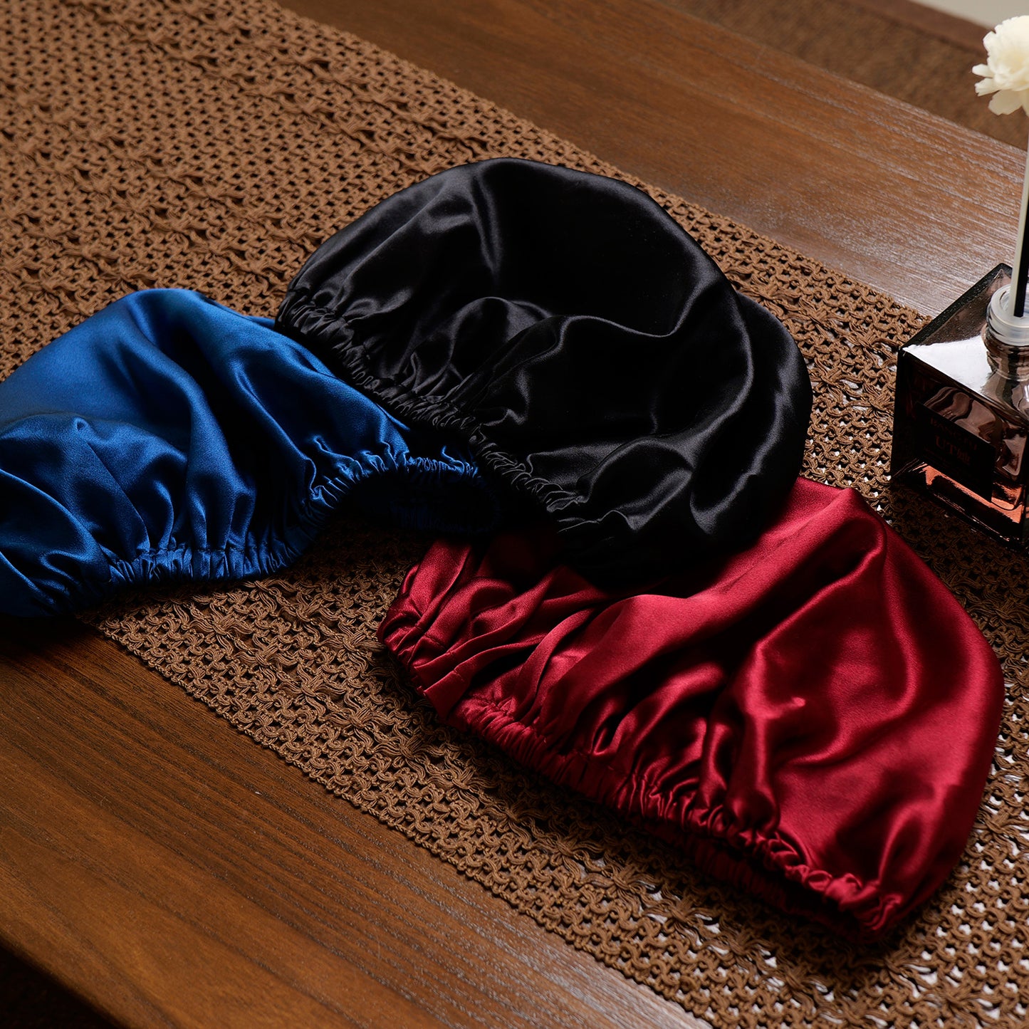 Pure Mulberry Silk Hair Bonnet Sangria | Single Layer with Adjustable Elastic | 100% Silk 22 Momme | Sleeping Bonnet Gift