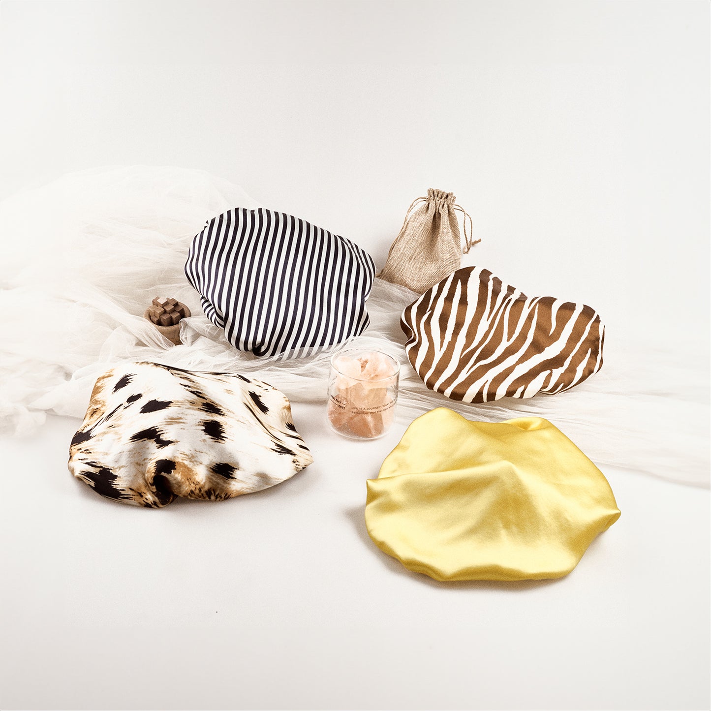 Pure Mulberry Silk Hair Bonnet Daffodil | Double Layer Reversible with Silk Lining | Adjustable Elastic | 100% Silk 22 Momme | Night Bonnet Gift