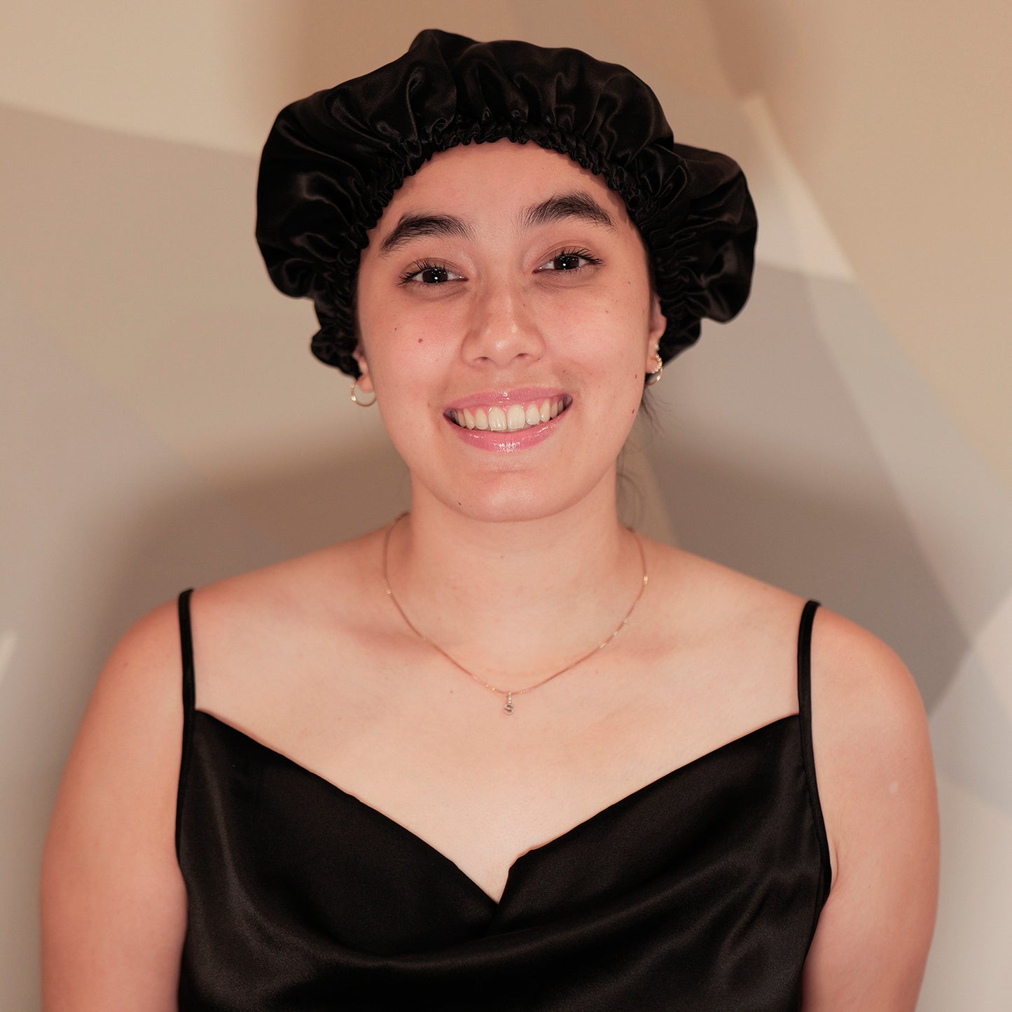 Pure Mulberry Silk Hair Bonnet Dark Night | Double Layer Reversible with Silk Lining | Adjustable Elastic | 100% Silk 22 Momme | Night Bonnet Gift