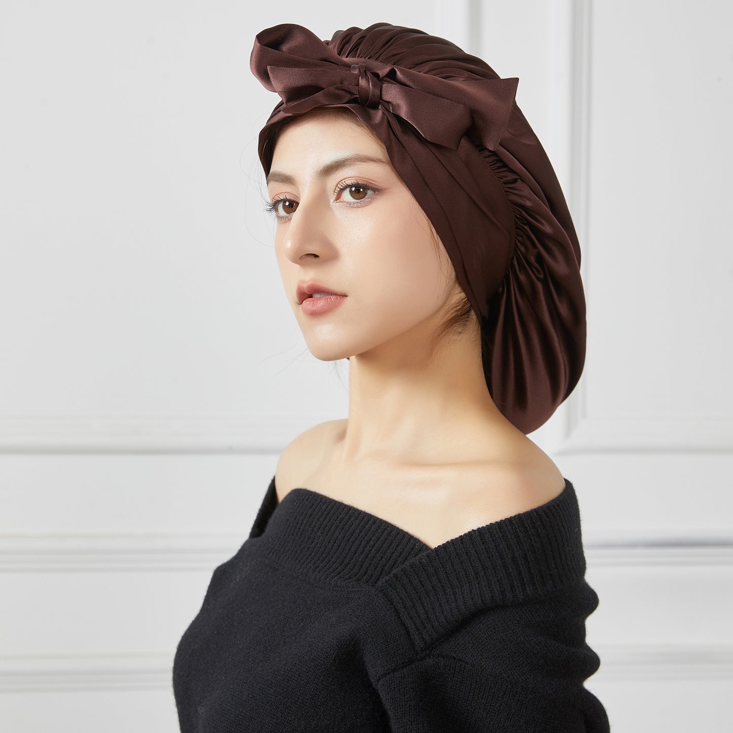 Custom Pure Silk Sleeping Bonnet with Ribbons | Single Layer or Double Layer | 22 Momme Silk Charmeuse | Float Collection