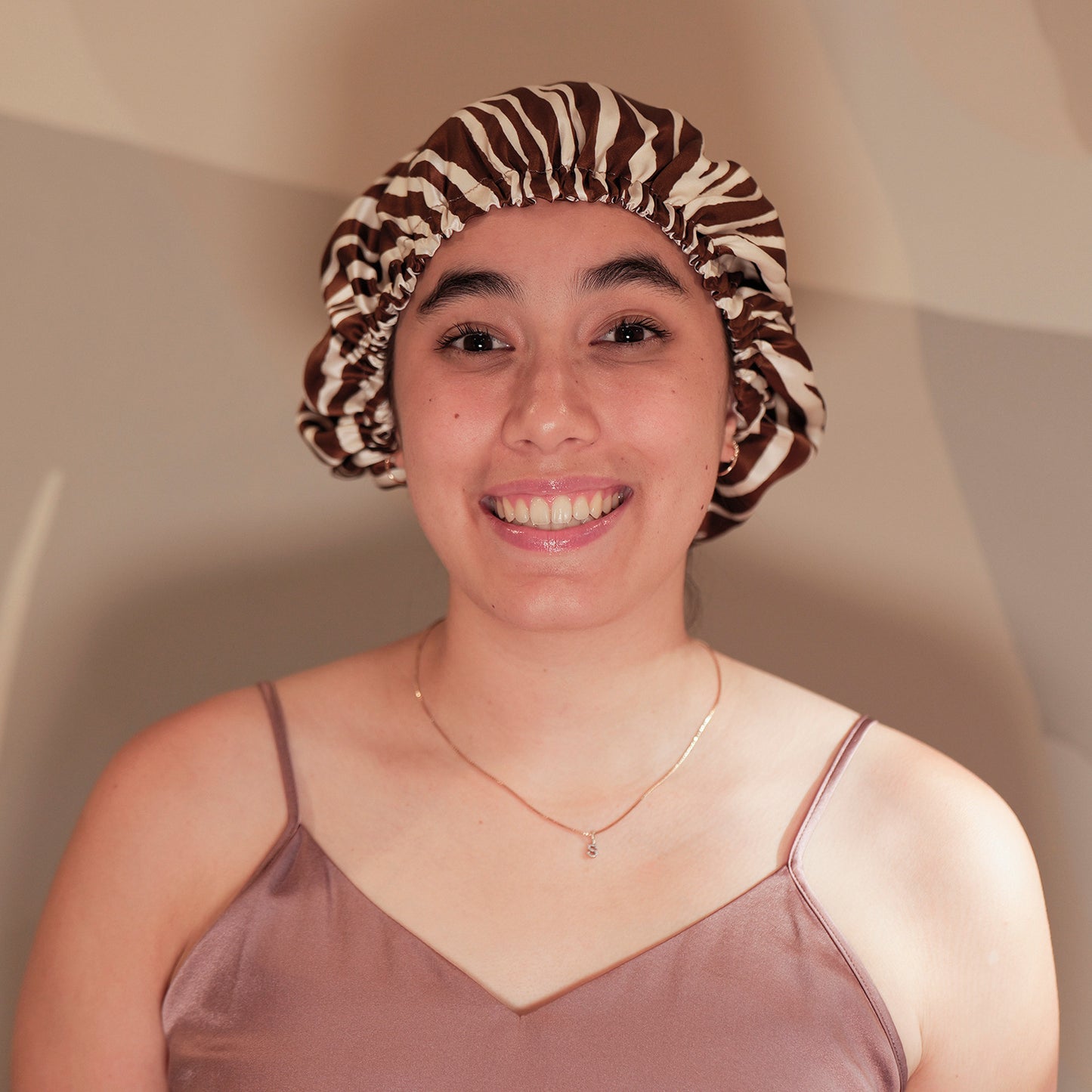Pure Mulberry Silk Hair Bonnet Zebra | Double Layer Reversible with Silk Lining | Adjustable Elastic | 100% Silk 22 Momme | Night Bonnet Gift