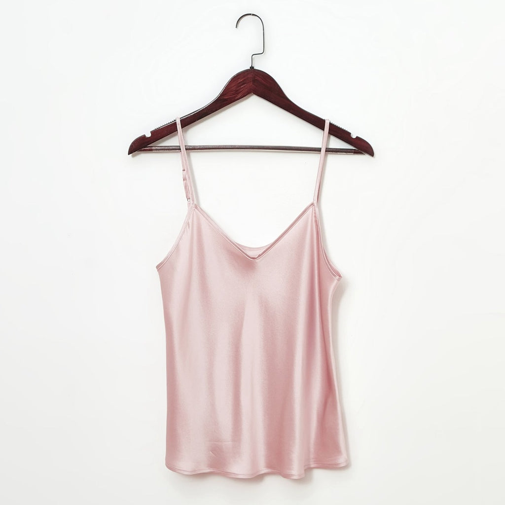 Dusty Rose Silk Camisole - Adjustable Straps - Soft Strokes Silk
