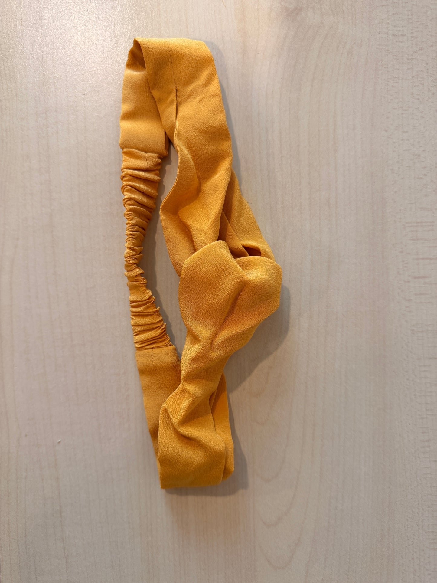 2026 Sample Pure Silk Headband | Mustard Yellow | Mulberry Silk Turban Headband #48