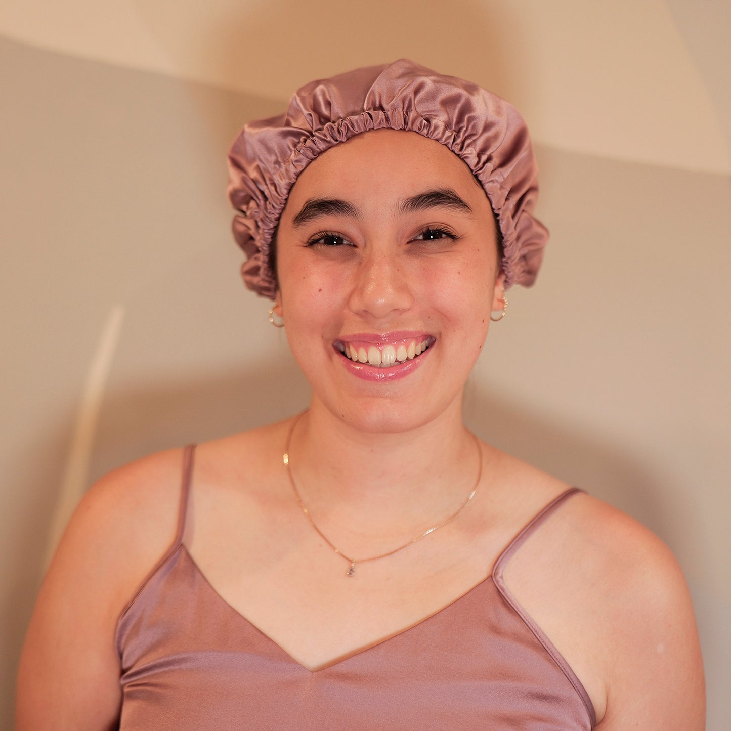 Pure Mulberry Silk Hair Bonnet Dusty Rose | Single Layer with Adjustable Elastic | 100% Silk 22 Momme | Sleeping Bonnet Gift