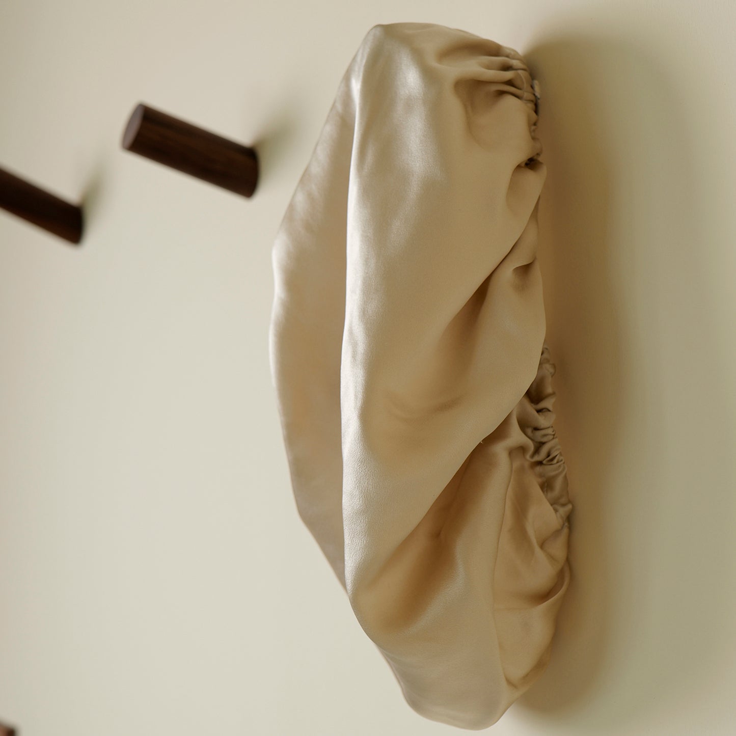 Pure Mulberry Silk Hair Bonnet Oatmeal | Single Layer with Adjustable Elastic | 100% Silk 22 Momme | Sleeping Bonnet Gift