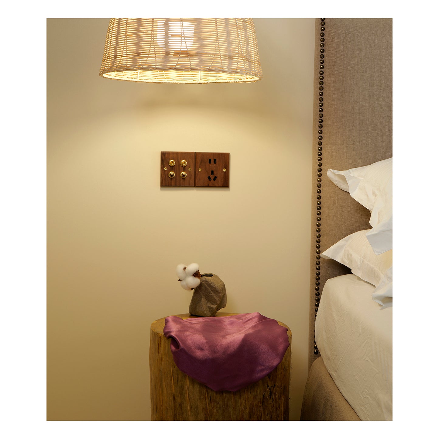 Pure Mulberry Silk Hair Bonnet Fig Tree | Double Layer Reversible with Silk Lining | Adjustable Elastic | 100% Silk 22 Momme | Night Bonnet Gift