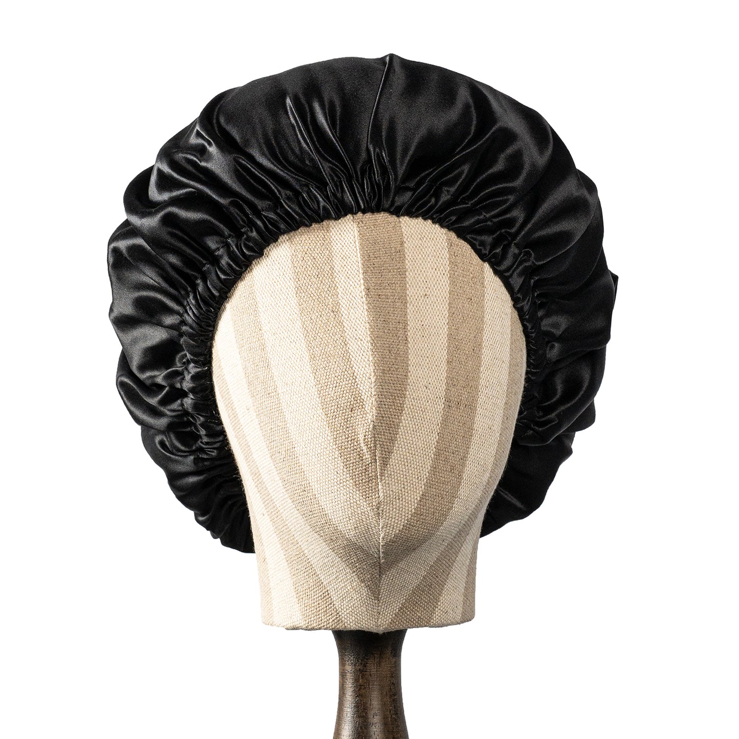 Pure Mulberry Silk Hair Bonnet Black | Single Layer with Adjustable Elastic | 100% Silk 22 Momme | Sleeping Bonnet Gift