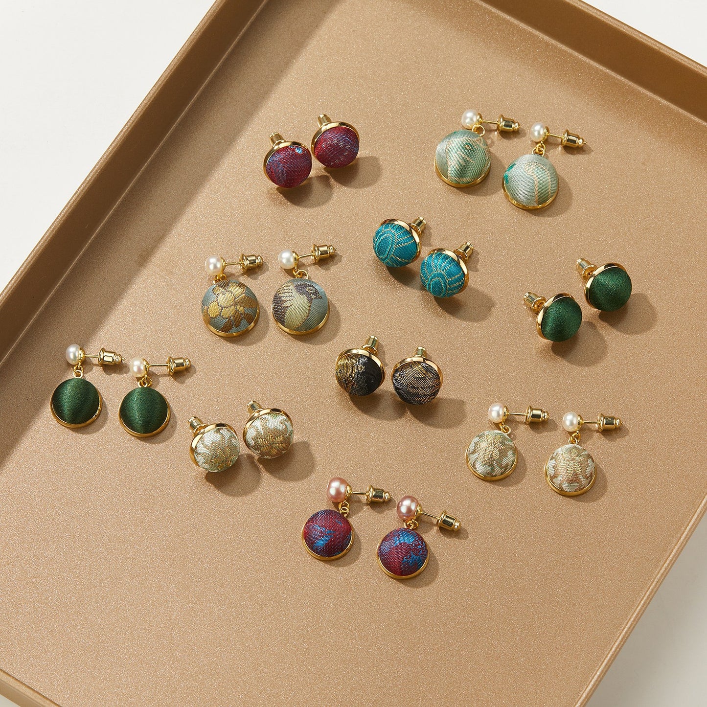 Pure Silk Brocade Earrings with Freshwater Pearls | Pheiffer Beach | Drop Earrings | Shine Collection