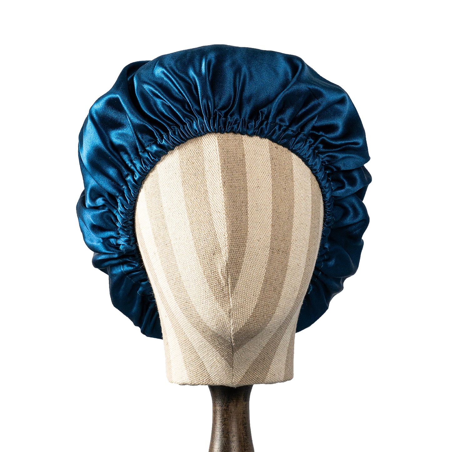Pure Mulberry Silk Hair Bonnet Navy | Single Layer with Adjustable Elastic | 100% Silk 22 Momme | Sleeping Bonnet Gift