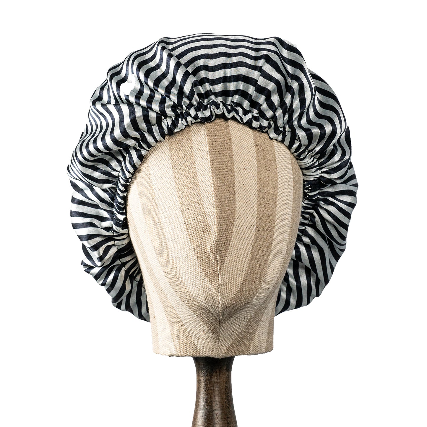 Pure Mulberry Silk Hair Bonnet Film Noir | Double Layer Reversible with Silk Lining | Adjustable Elastic | 100% Silk 22 Momme | Night Bonnet Gift