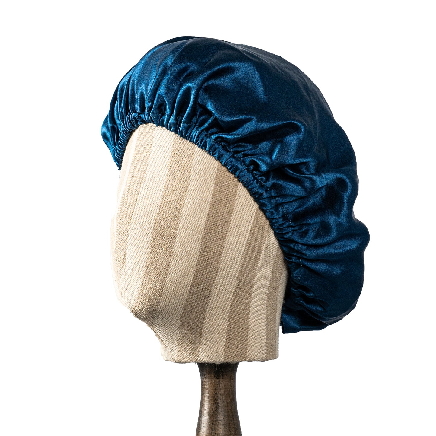Pure Mulberry Silk Hair Bonnet Navy | Single Layer with Adjustable Elastic | 100% Silk 22 Momme | Sleeping Bonnet Gift