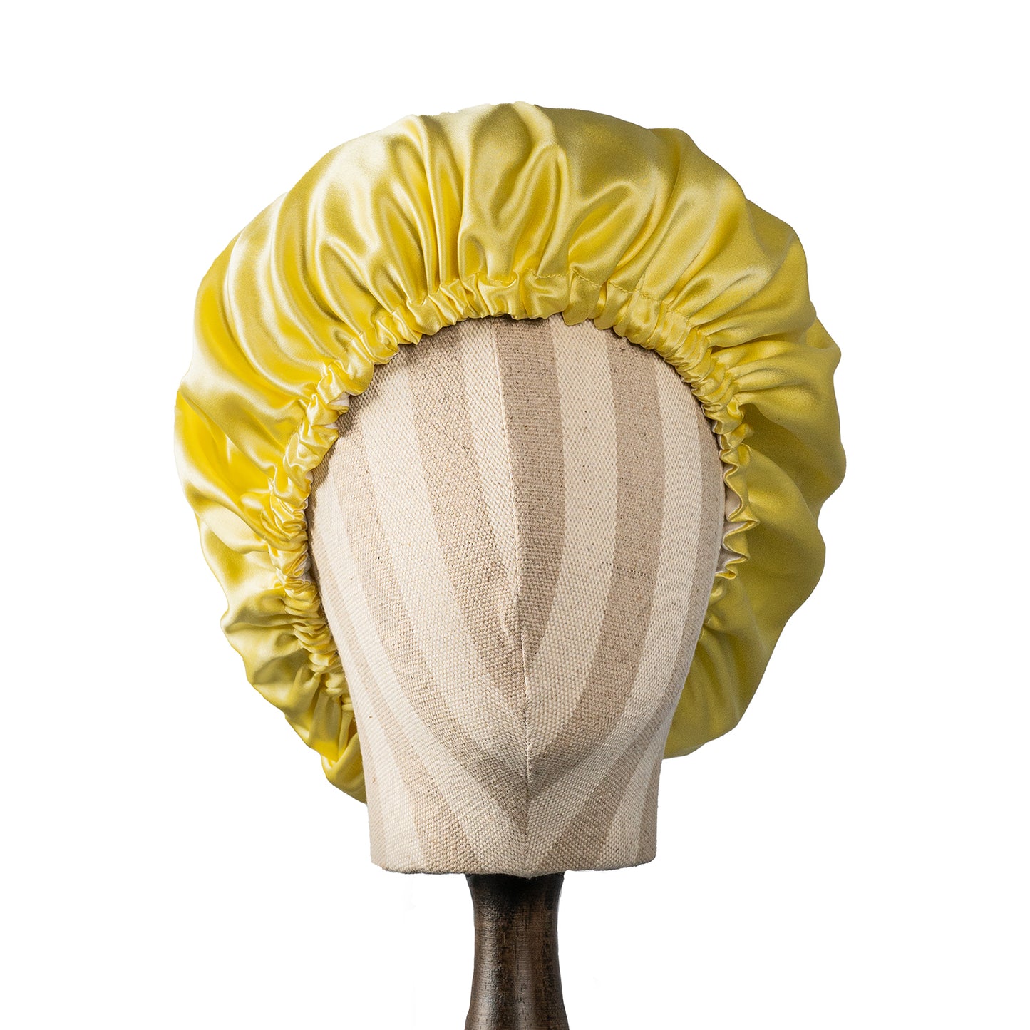 Pure Mulberry Silk Hair Bonnet Daffodil | Double Layer Reversible with Silk Lining | Adjustable Elastic | 100% Silk 22 Momme | Night Bonnet Gift