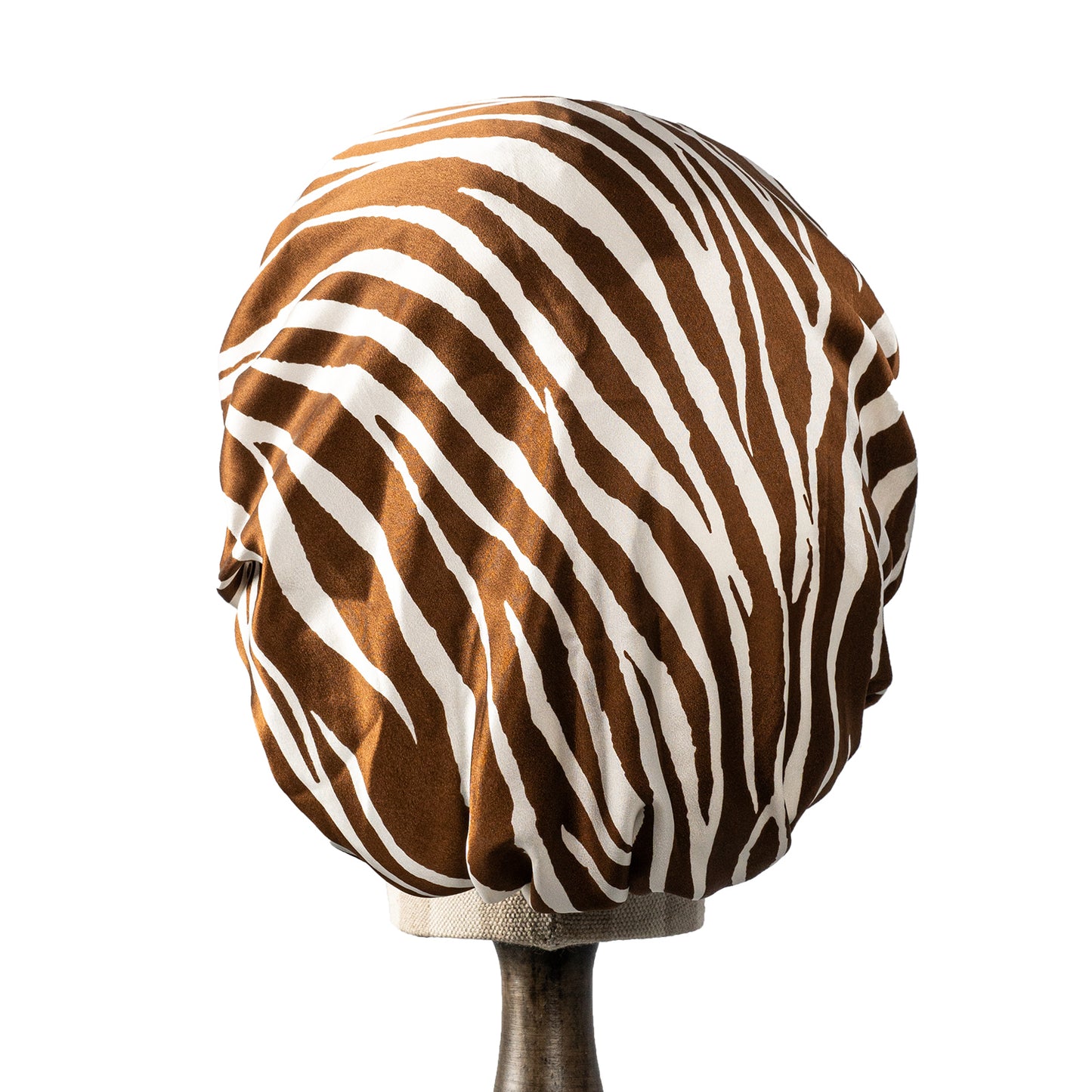 Pure Mulberry Silk Hair Bonnet Zebra | Double Layer Reversible with Silk Lining | Adjustable Elastic | 100% Silk 22 Momme | Night Bonnet Gift