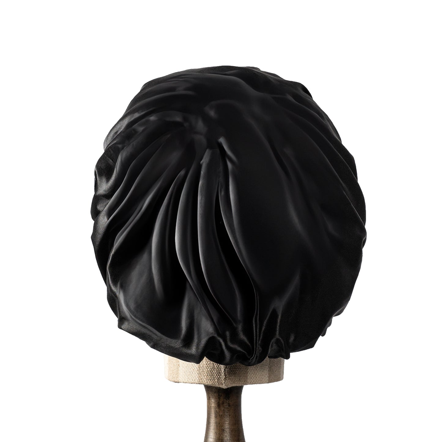 Pure Mulberry Silk Hair Bonnet Black | Single Layer with Adjustable Elastic | 100% Silk 22 Momme | Sleeping Bonnet Gift