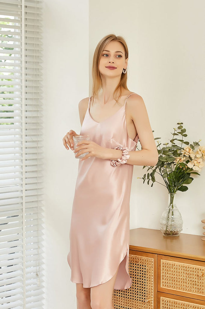 Soft Strokes Silk River Nymph Pure Slip Dress Baby Pink Size Large