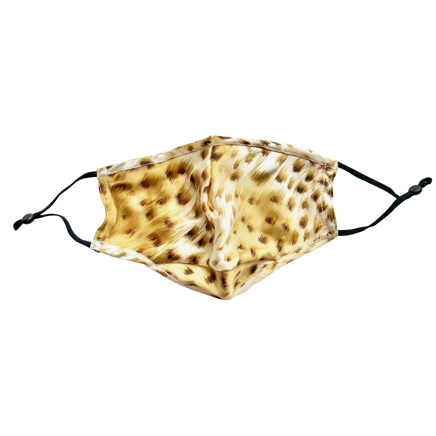 Classic Cheetah Triple Layer Mulberry Silk Unisex Face Mask - Cheetah Print Silk Twill / Charmeuse, Filter Pocket & Nose Wire