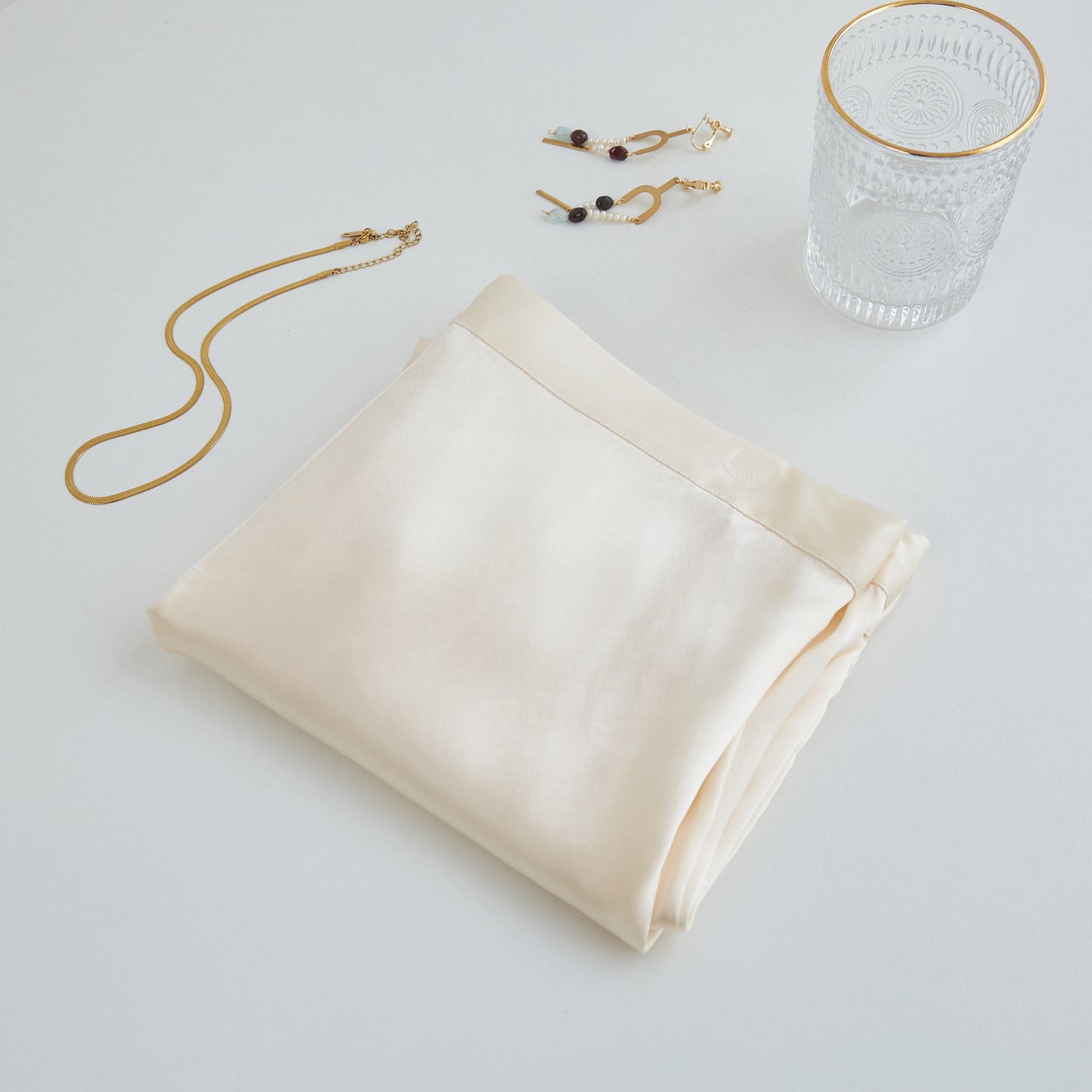 Cream Pure Mulberry Silk Camisole with Adjustable Straps | High Waist Shorts | Lingerie Set | Soar Collection