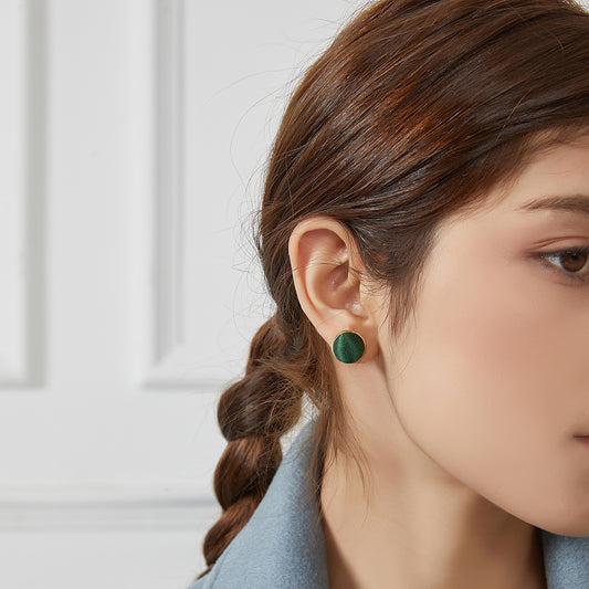 Pure Silk Brocade Earrings | Emerald Eyes | Stud Earrings | Shine Collection