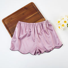 Lilac Silk Scallop Edged Shorts | 19 Momme Silk Charmeuse
