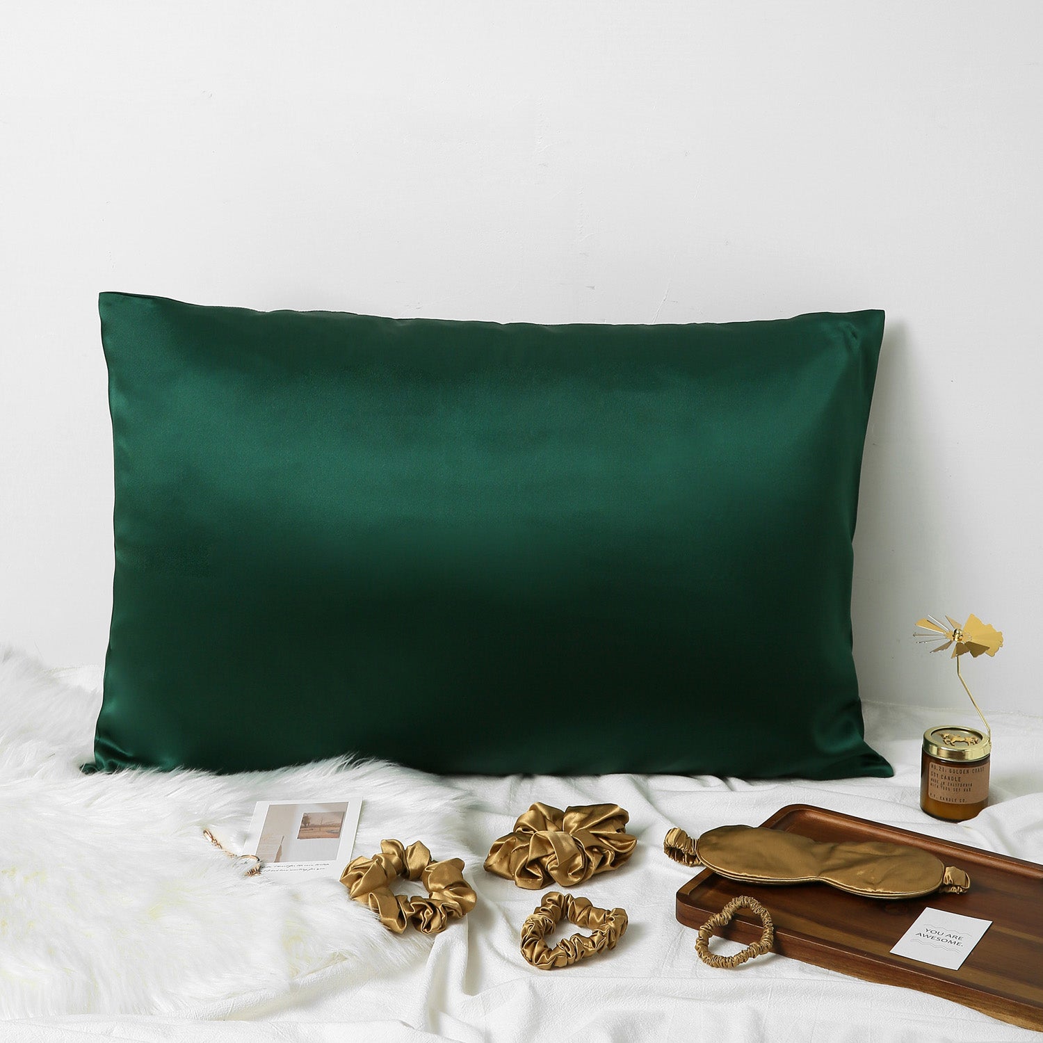Genovese Basil Luxury Pure Mulberry Silk Pillowcase | Queen | 32 Momme | Drape Collection