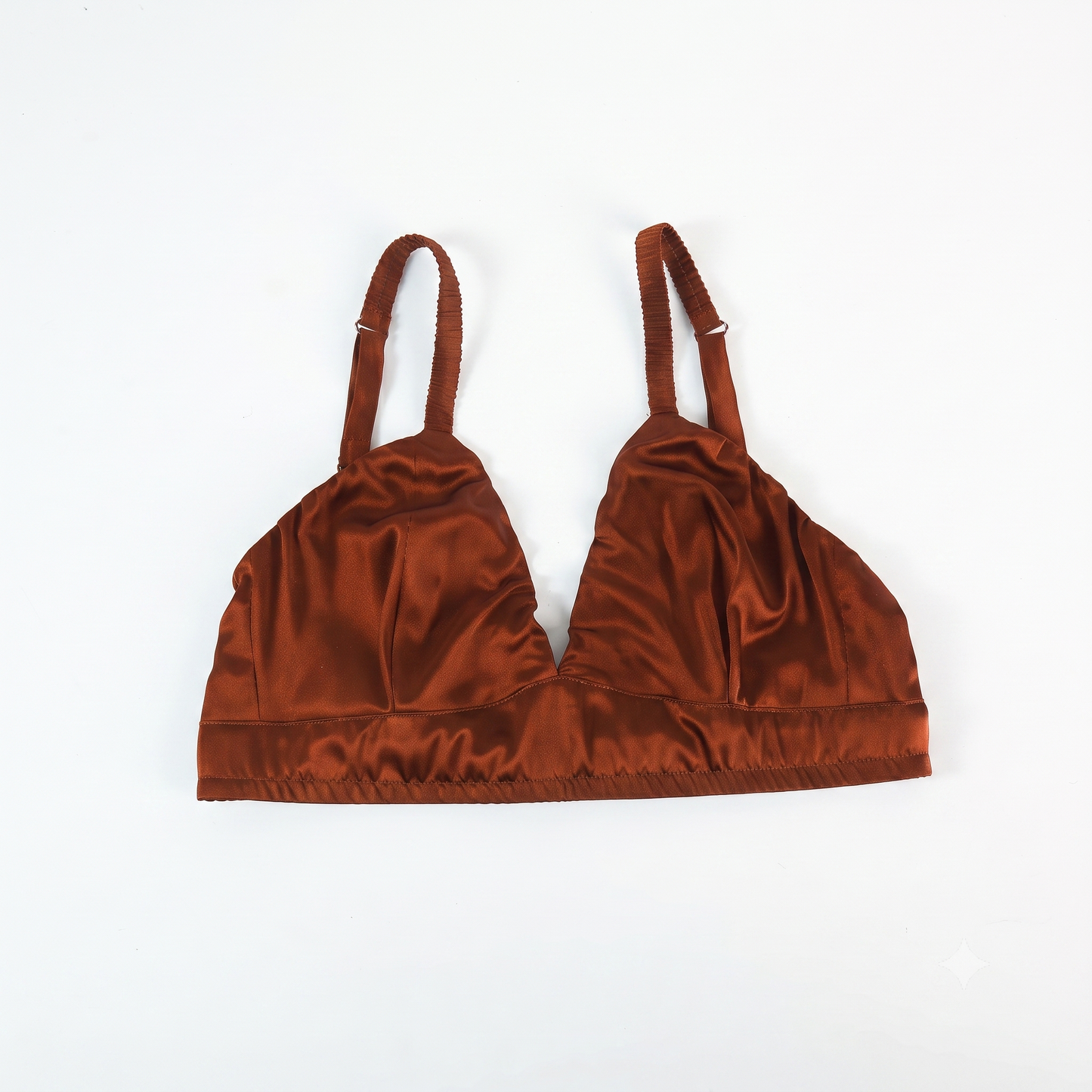 2026 Sample Pure Silk Bralettes 34D/E | Shallan Bras | No Padding No Wire | 32 Momme Silk Charmeuse #49