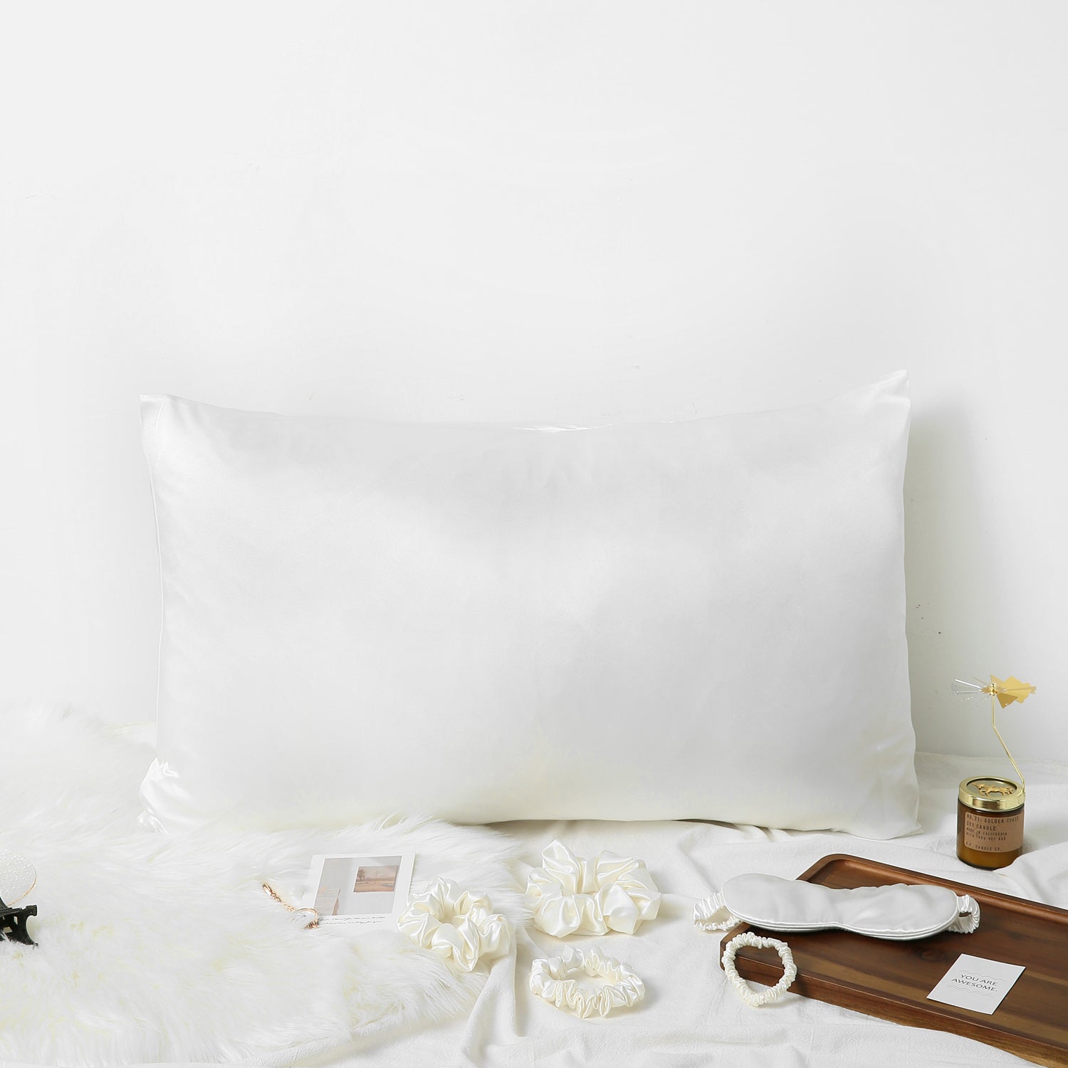 Fleur de Sel Luxury Pure Mulberry Silk Pillowcase | Queen & King | 32 Momme | Drape Collection