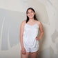 Pearl White Pure Mulberry Silk Petal Camisole Top | Mid-Waist Shorts | Silk Charmeuse Lingerie | Bridesmaid Gift Pj Set | Soar Collection