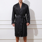 Custom Pure Mulberry Silk Men's Robe | Frederick | Long Sleeve with Pockets | 22 Momme | Float Collection