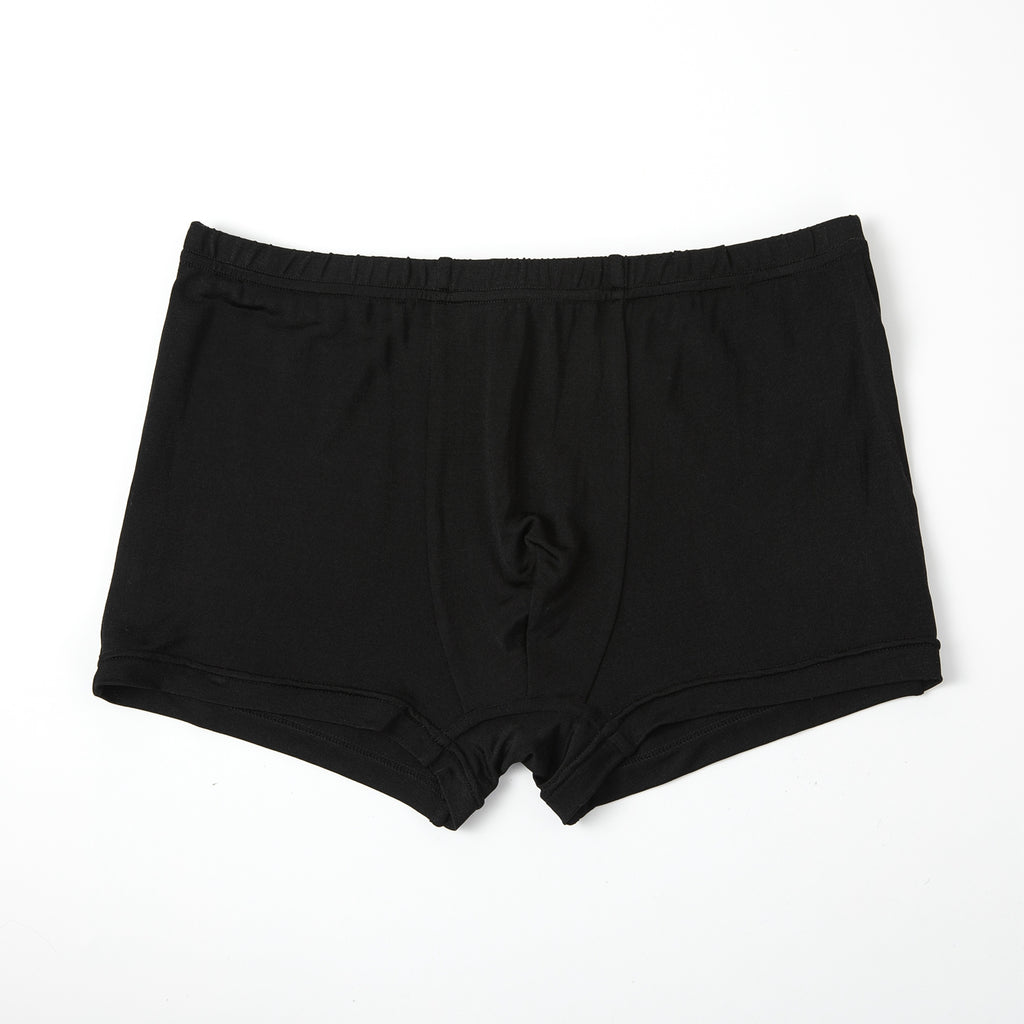 Black Knitted Silk Men's Trunks | Mid Rise | Shimmer Collection