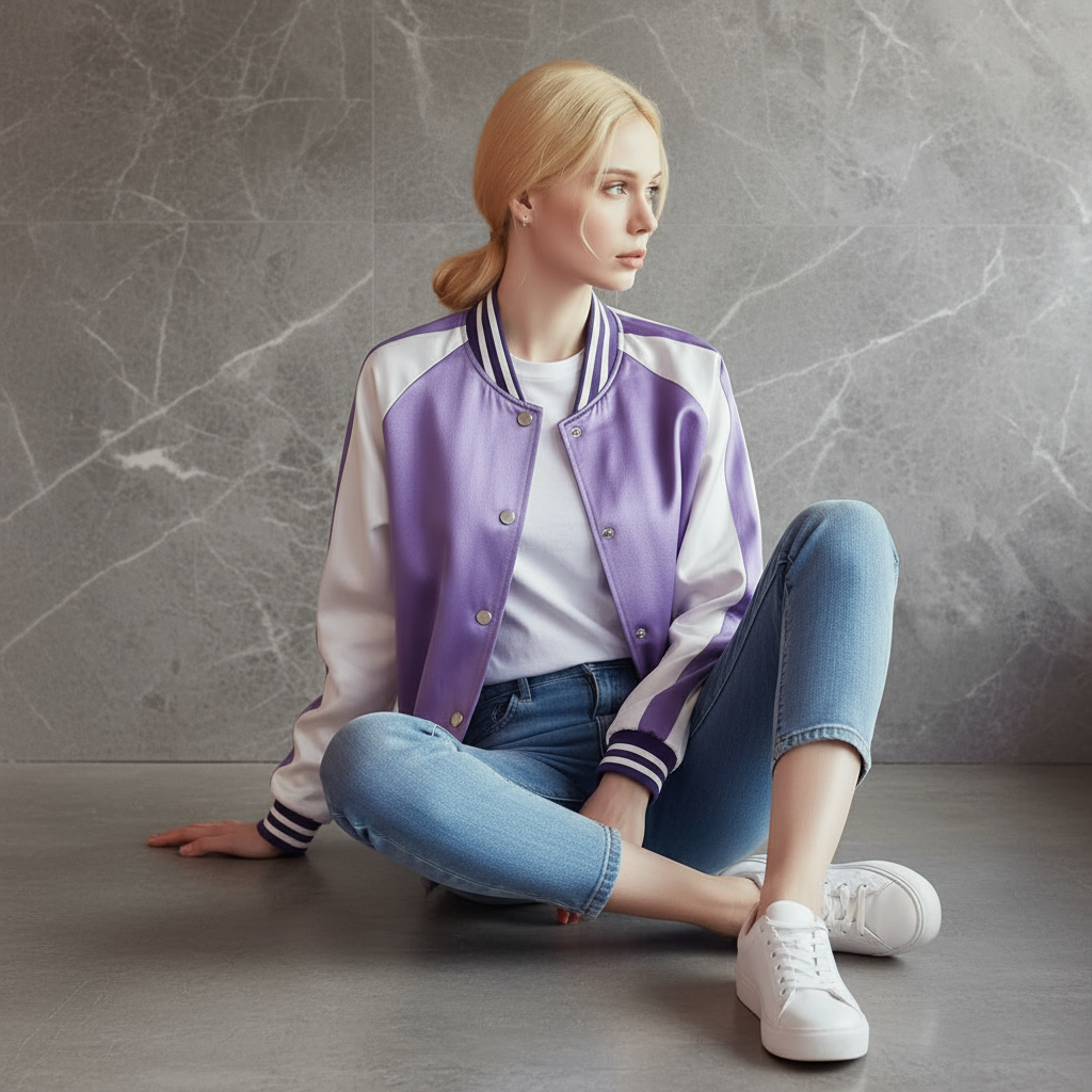 Custom Pure Silk Bomber Jacket | Justine | 22 Momme Silk Charmeuse