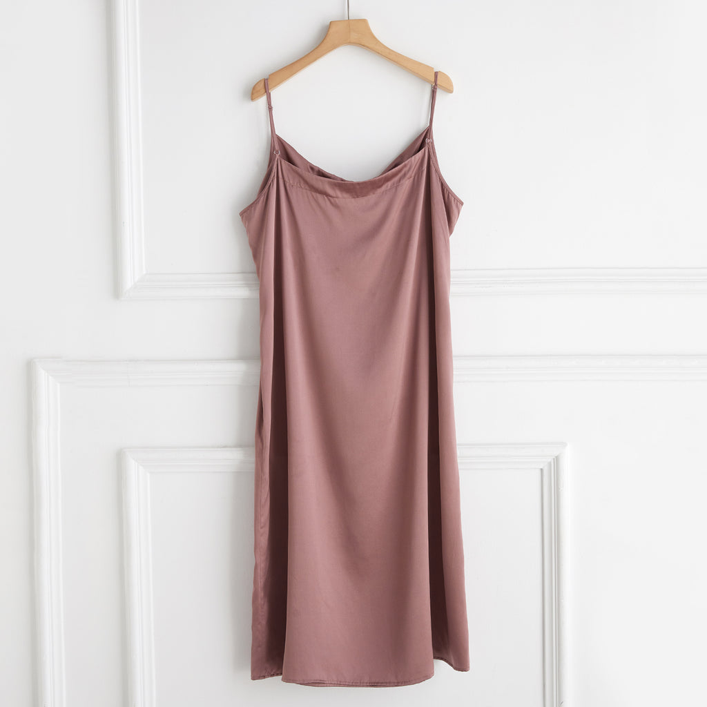 Custom Silk Dress | Silk Cowl Neck / V Neck Slip Dress | Knee / Midi Dress with Adjustable Straps | 22 Momme | Float Collection