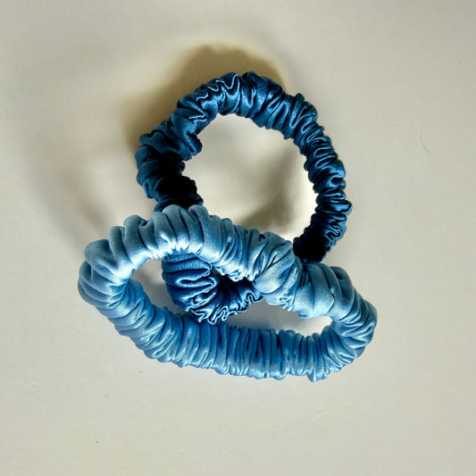 2026 Sample Set of 2 Pure Mulberry Silk French Scrunchie | 22 momme Silk | 0.4 inch | #41