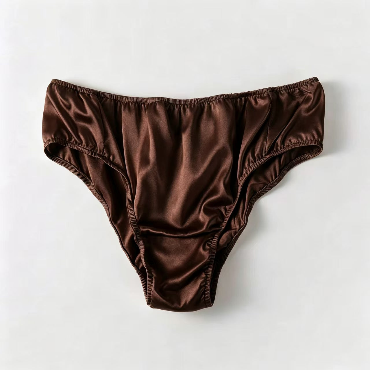 2026 Sample Pure Silk Bikini Size M | Deep Coffee | Mulberry Silk Pantie Sample #5
