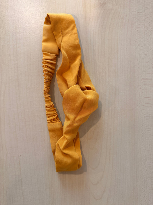 2026 Sample Pure Silk Headband | Mustard Yellow | Mulberry Silk Turban Headband #48