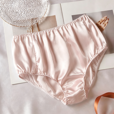 2026 Sample Pure Silk French Cut Pantie Size XL | Powder Pink | Mulberry Silk Pantie #20