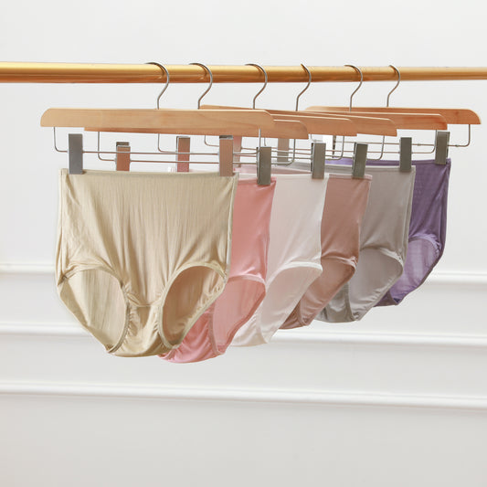 Set of 6 Knitted Silk High Rise French Cut Panties | Shimmer Collection