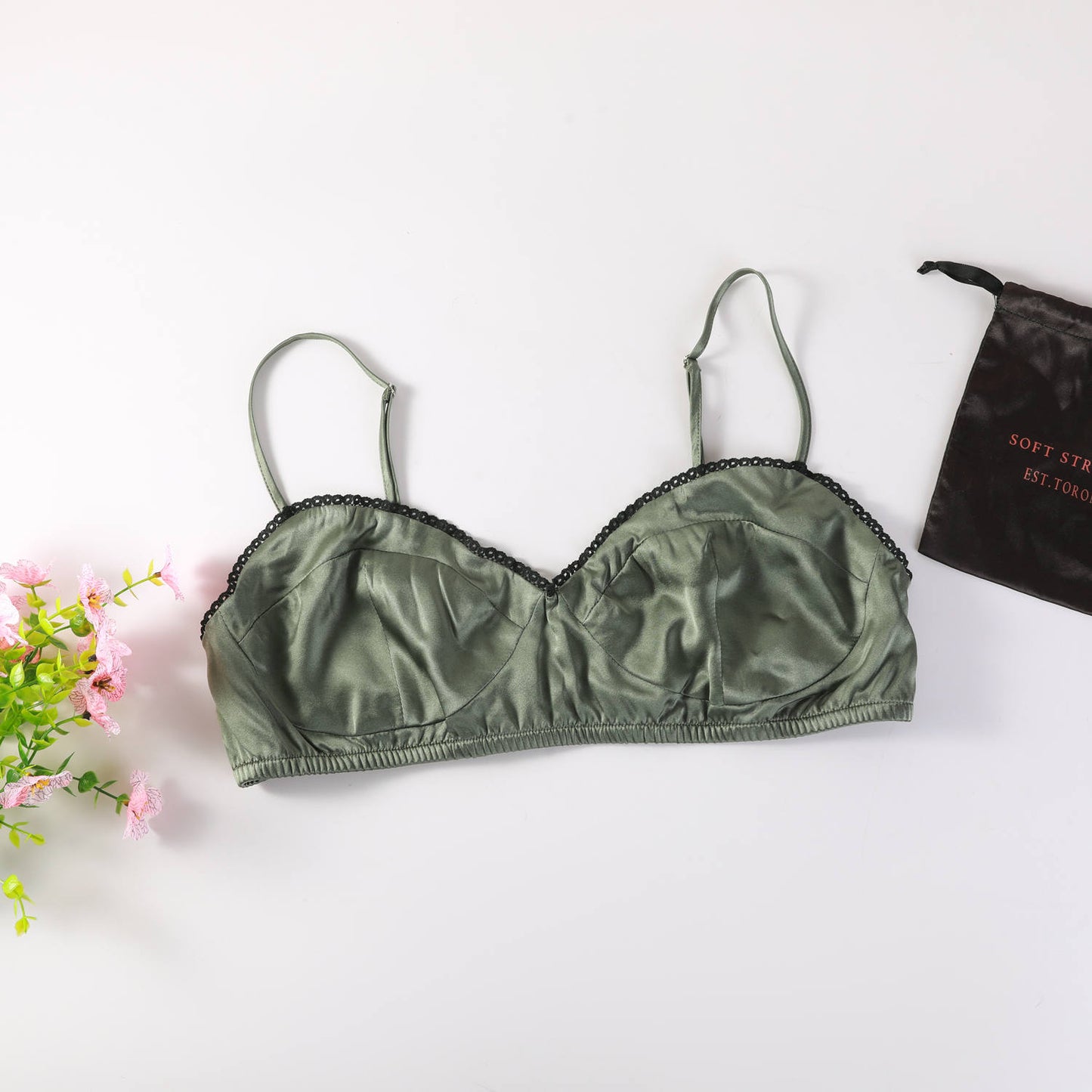 Custom Handmade Pure Silk Demi Cup Bralettes | Leslie Bras | No Padding No Wire | 19 Momme Silk Charmeuse