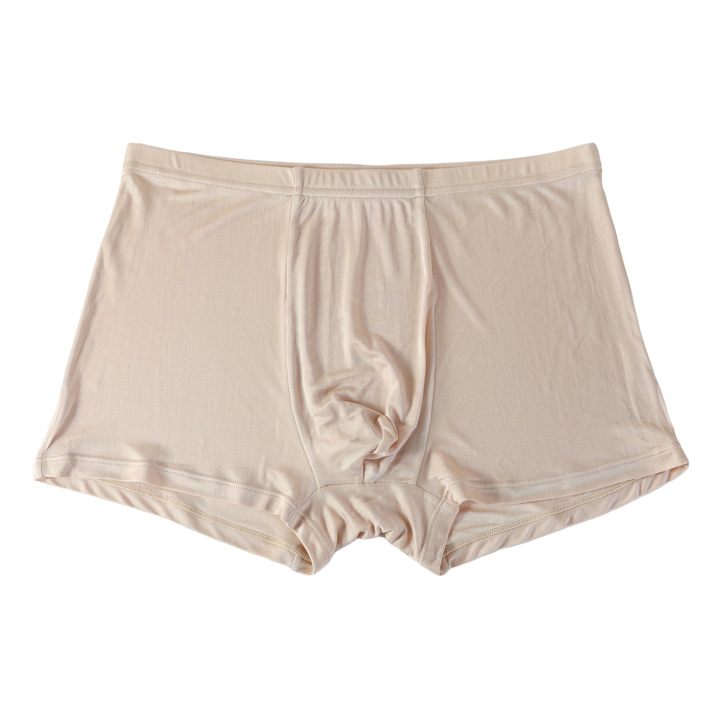 Beige Knitted Silk Men's Trunks | Mid Rise | Shimmer Collection