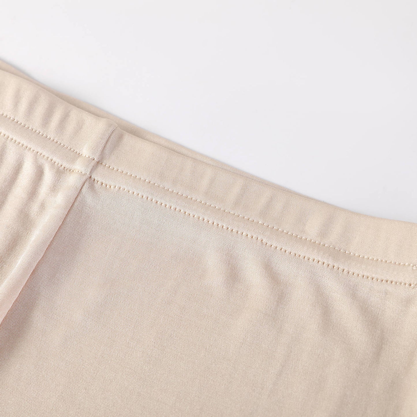 Beige Knitted Silk Men's Trunks | Mid Rise | Shimmer Collection