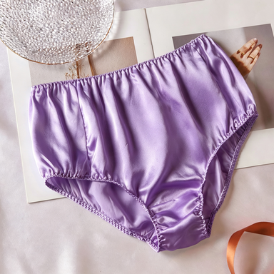 2026 Sample Pure Silk French Cut Pantie Size L | Lavender | Mulberry Silk Pantie #28