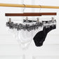 Butterfly Effect | Custom Pure Pure Silk Bikini Pantie | Mid Waist | Black and White Lace on Mulberry Silk | Brush Collection