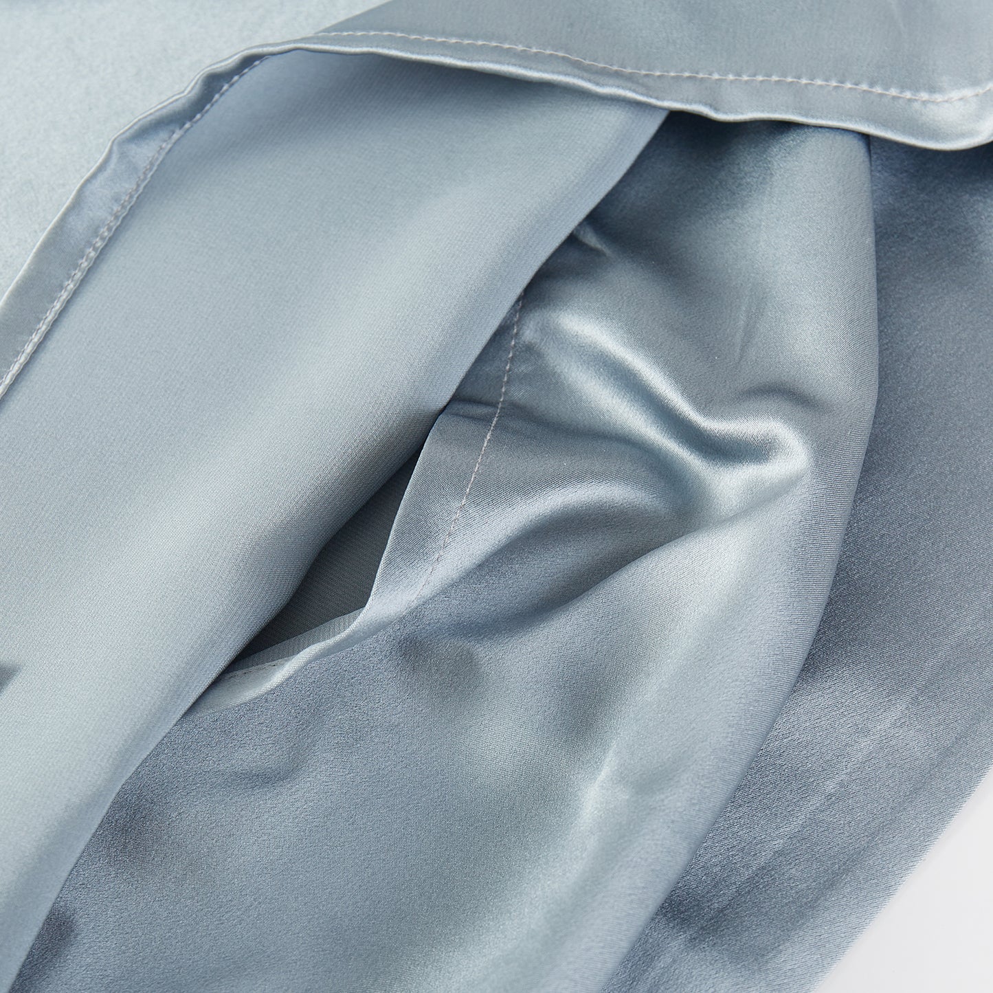 Stormy Blue Luxury Pure Mulberry Silk Pillowcase | Queen | 32 Momme | Envelope & Zipper | Drape Collection