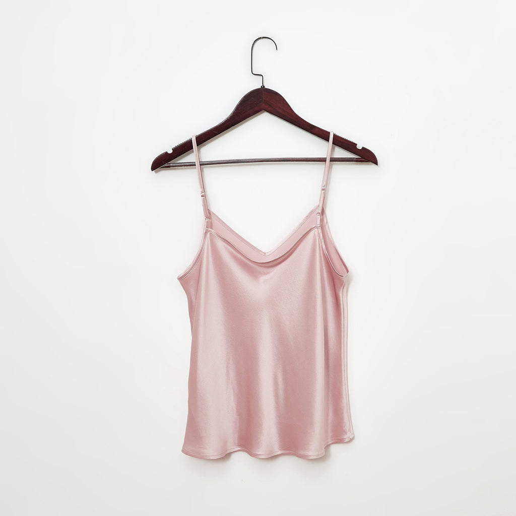 Dusty Rose Pure Mulberry Silk Camisole with Adjustable Straps | Relaxed Fit | 19 Momme | Soar Collection