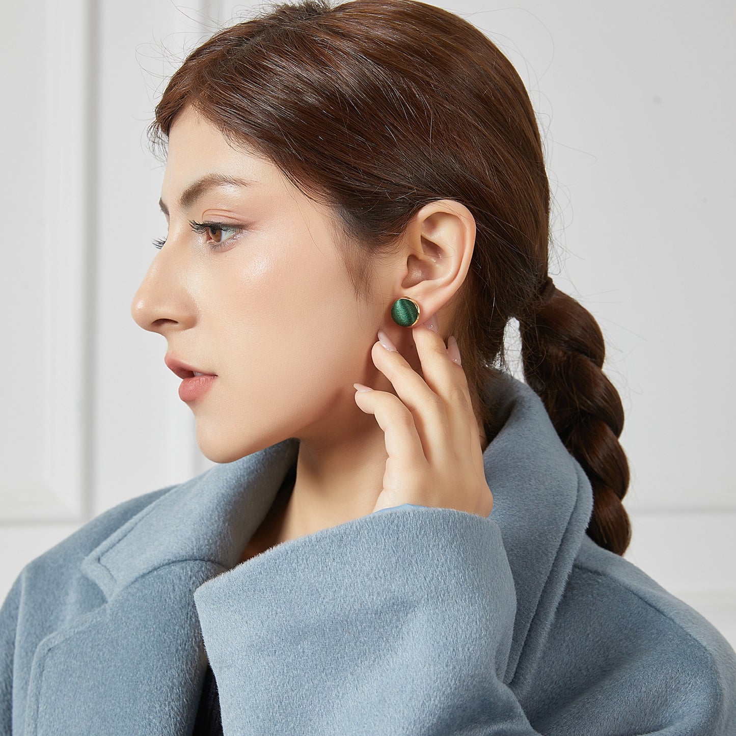 Pure Silk Brocade Earrings | Emerald Eyes | Stud Earrings | Shine Collection