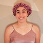Pure Mulberry Silk Hair Bonnet Cocoa Purple | Single Layer with Adjustable Elastic | 100% Silk 22 Momme | Sleeping Bonnet Gift