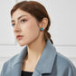 Pure Silk Brocade Earrings | Turquoise Water | Stud Earrings | Shine Collection