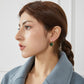 Pure Silk Brocade Earrings with Freshwater Pearls | Emerald Eyes | Drop Earrings | Shine Collection