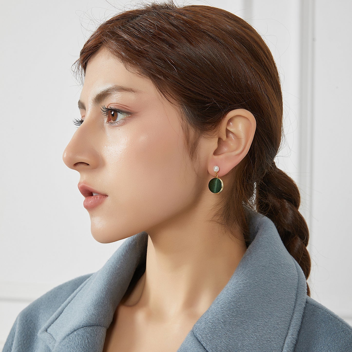 Pure Silk Brocade Earrings with Freshwater Pearls | Emerald Eyes | Drop Earrings | Shine Collection
