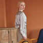 Custom Pure Silk Long Sleeve Banded Collar Blouse | Aeverie | 22 Momme Silk Charmeuse